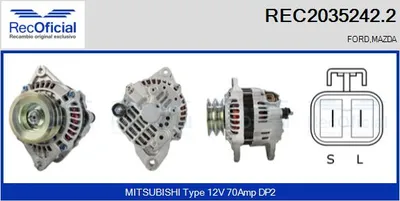 Alternador Mazda B-SERIE · Ford RANGER · Mazda BT-50 Pickup