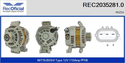 Alternador Mazda 6 Saloon · Mazda 3 · Mazda CX-7