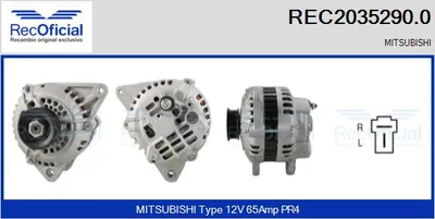 Alternador Mitsubishi COLT II · Mitsubishi CORDIA · Mitsubishi LANCER III