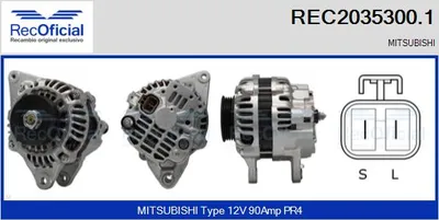 Alternador Mitsubishi COLT IV · Mitsubishi GALANT VII · Mitsubishi GALANT VII Saloon