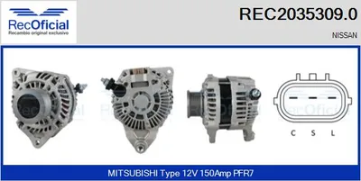 Alternador Nissan PATHFINDER III · Nissan NAVARA NP300 · Nissan MURANO II
