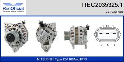Alternador Mazda E Van · Nissan PATHFINDER III · Nissan NAVARA NP300