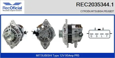 Alternador Mitsubishi LANCER VIII · Mitsubishi LANCER VIII Sportback · Mitsubishi ASX