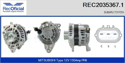 Alternador Toyota GT 86 Coupe · Subaru BRZ