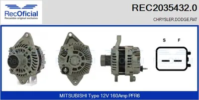 Alternador Dodge CALIBER · Dodge AVENGER · Chrysler SEBRING
