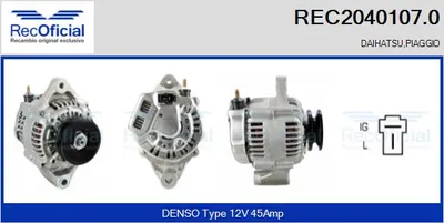 Alternador Daihatsu FEROZA Soft Top · Daihatsu FEROZA Hard Top · Daihatsu HIJET Van