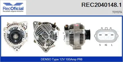 Alternador Toyota AVENSIS Liftback · Toyota PREVIA II · Toyota RAV 4 II