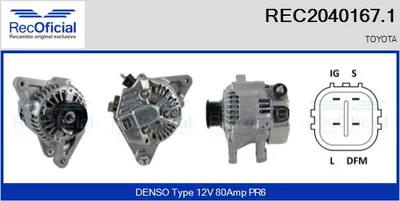 Alternador Toyota HIACE IV Bus · Toyota COROLLA · Toyota COROLLA Liftback
