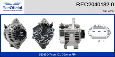 Alternador Daihatsu TERIOS · Daihatsu SIRION · Daihatsu YRV