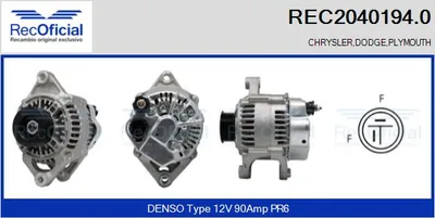 Alternador Chrysler VISION · Chrysler VOYAGER / GRAND VOYAGER III · Chrysler STRATUS