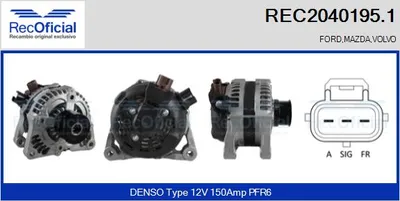 Alternador Ford FIESTA V · Ford FUSION · Ford FOCUS C-MAX