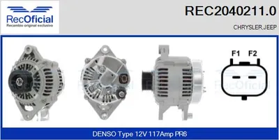 Alternador Jeep WRANGLER II · Jeep CHEROKEE