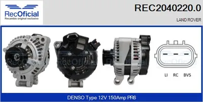 Alternador Land Rover RANGE ROVER III · Land Rover DISCOVERY III · Land Rover RANGE ROVER SPORT I