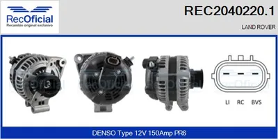 Alternador Land Rover RANGE ROVER III · Land Rover DISCOVERY III · Land Rover RANGE ROVER SPORT I