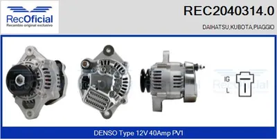 Alternador Daihatsu CUORE IV · Daihatsu CUORE II · Daihatsu HIJET Bus