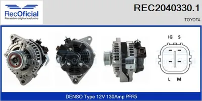 Alternador Toyota PREVIA II · Toyota RAV 4 II · Toyota AVENSIS VERSO
