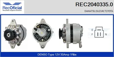 Alternador Toyota HIACE II Bus · Daihatsu CUORE I · Suzuki CARRY Van
