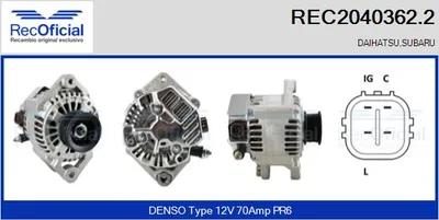 Alternador Daihatsu SIRION · Subaru JUSTY IV