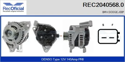 Alternador Jeep GRAND CHEROKEE III · Jeep COMMANDER · Dodge NITRO