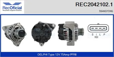 Alternador Ssangyong MUSSO · Ssangyong REXTON / REXTON II · Ssangyong KYRON