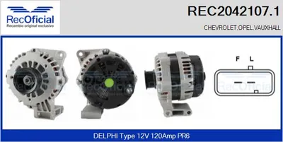 Alternador Opel ANTARA A · Chevrolet CAPTIVA