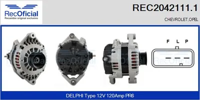 Alternador Opel ANTARA A · Chevrolet CAPTIVA