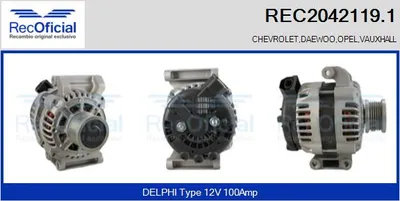 Alternador Opel ASTRA J · Chevrolet AVEO Hatchback · Chevrolet AVEO Saloon