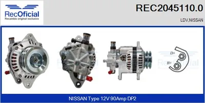 Alternador Nissan SERENA · Nissan VANETTE CARGO Van · Nissan VANETTE CARGO Bus
