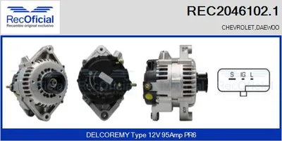 Alternador Daewoo LEGANZA · Daewoo REZZO · Daewoo EVANDA