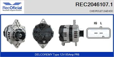 Alternador Daewoo KALOS · Daewoo LACETTI Hatchback · Chevrolet LACETTI