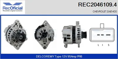 Alternador Daewoo REZZO · Chevrolet REZZO MPV