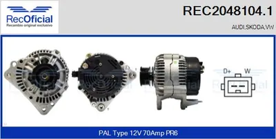 Alternador Audi A3 · Skoda OCTAVIA I · Vw GOLF IV