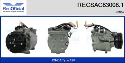 Compresor, aire acondicionado Honda CIVIC VI Saloon · Honda CIVIC VI Aerodeck · Honda CIVIC VII Hatchback