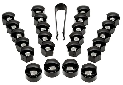 Tapas de perno de lug set negro brillante