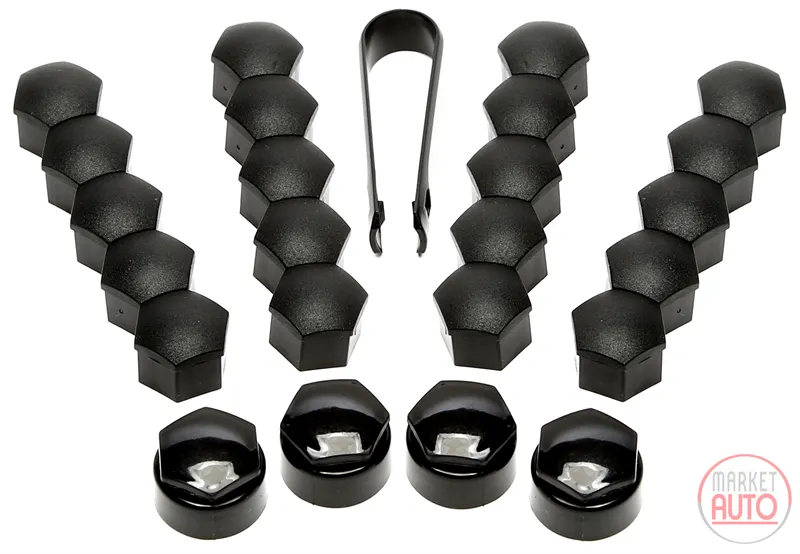 Tapones de perno de lug set negro estera