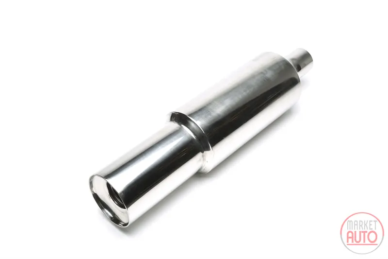 Silencioso trasero deportivo de acero inoxidable universal 112 / 60mm redondo