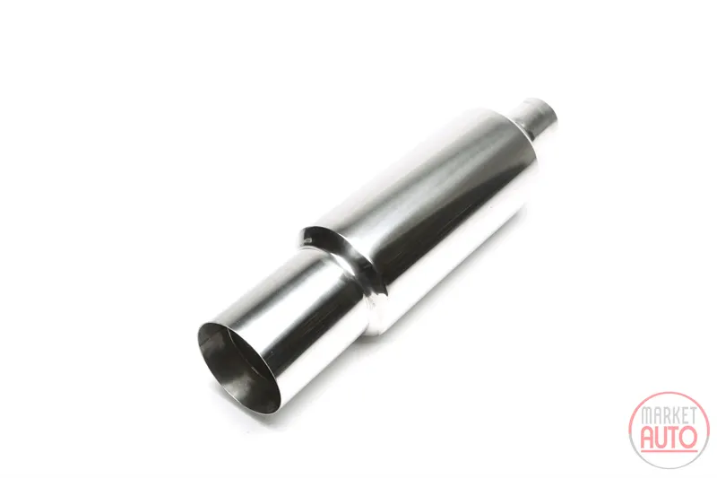 Silencioso trasero deportivo de acero inoxidable universal 115mm redondo / afilado