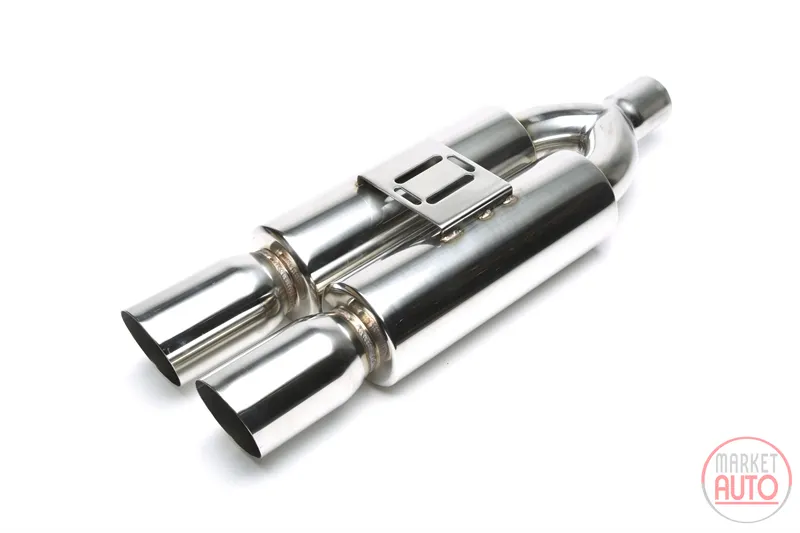 Silencioso trasero deportivo de acero inoxidable universal 2 x 92 x 87 mm oval / afilado / biselado