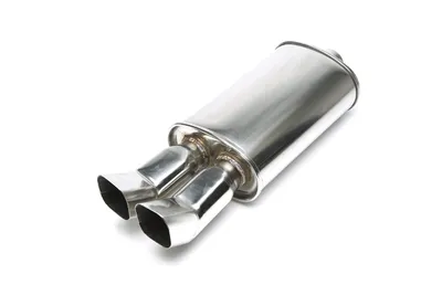 Silencioso trasero deportivo de acero inoxidable universal 2 x 85 x 70mm DTM afilado