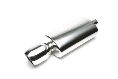 Silencioso trasero deportivo universal 115mm redondo / biselado / dibujado hacia adentro
