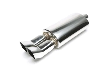 Silencioso trasero deportivo de acero inoxidable universal 2 x 75 x 85 mm DTM afilado / biselado