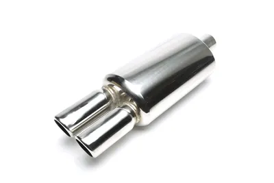 Silencioso trasero deportivo de acero inoxidable universal 2 x 76mm redondo / biselado