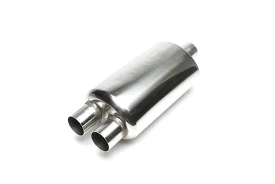 Silencioso trasero deportivo de acero inoxidable universal 2 x 52mm redondo / afilado