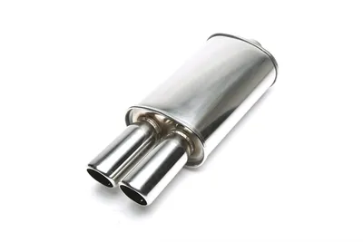 Silencioso trasero deportivo de acero inoxidable universal 2 x 76mm redondo / biselado