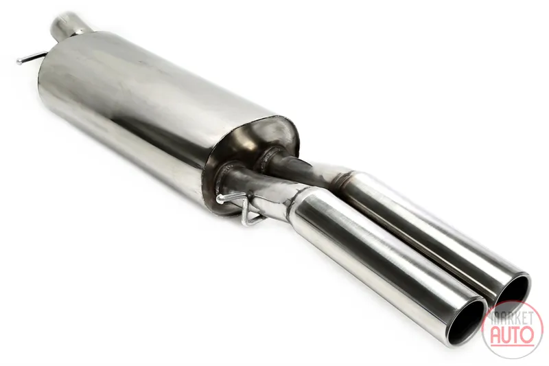 Silenciador trasero 2x76mm redondo / con estribor Audi