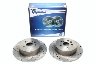 Juego de discos de freno deportivo eje trasero, perforado + ranurado Toyota