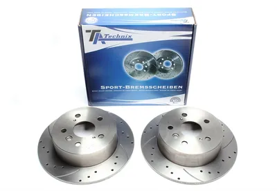 Juego de disco de freno deportivo eje trasero perforado + ranurado Toyota