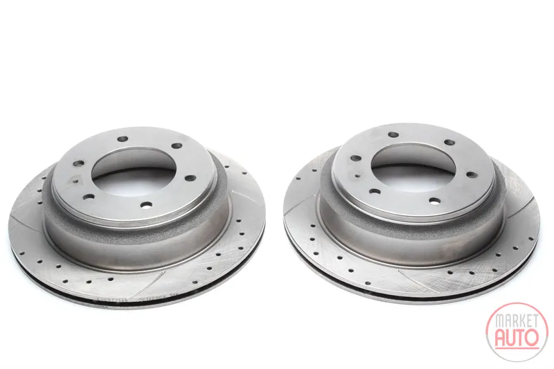 Juego de discos de freno deportivo eje trasero perforado + ranurado + ventilado internamente Honda · Opel