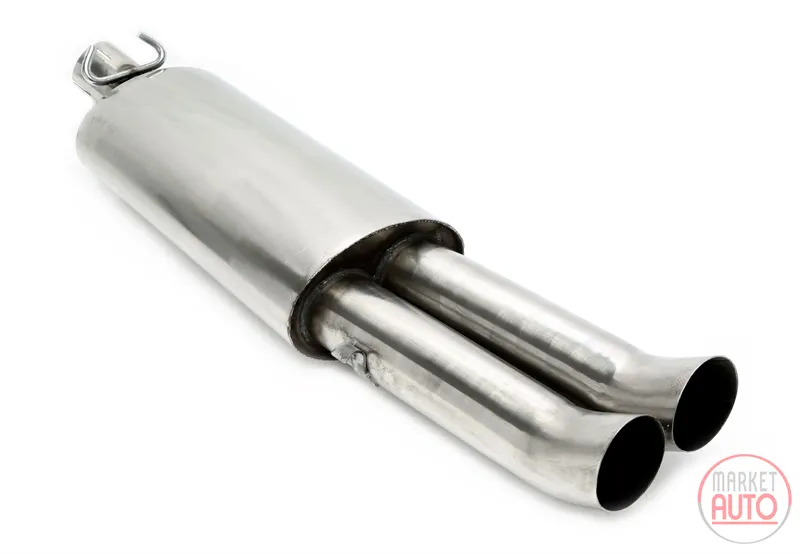 Silencioso trasero de acero inoxidable DTM de 2x76mm VW