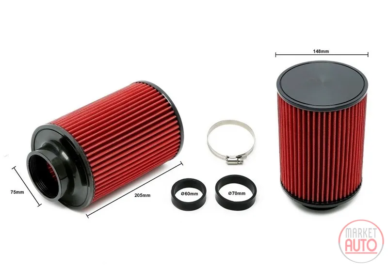 Filtro de aire deportivo rojo Ø148mm
